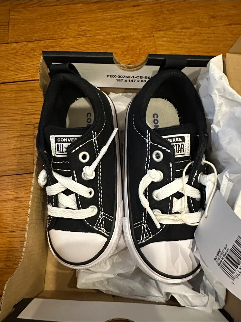 Converse Black and White Kids Low Top Sneakers